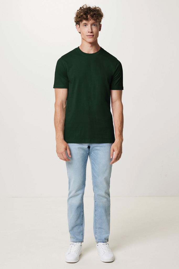 Brett t-shirt i återvunnen bomull, forest green