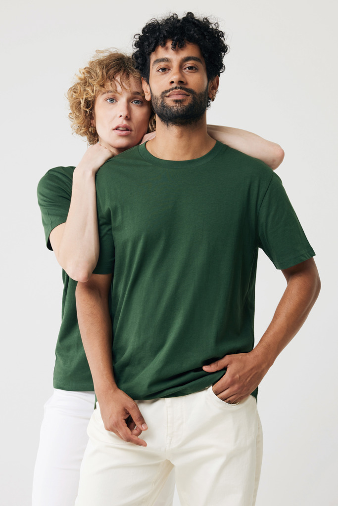 Brett t-shirt i återvunnen bomull, forest green