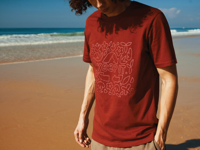 Brett recycled cotton t-shirt, burgundy