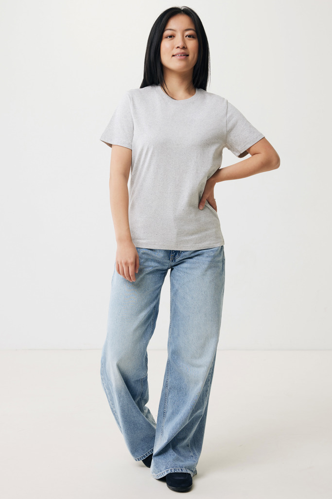 Brett t-shirt i återvunnen bomull, light heather grey