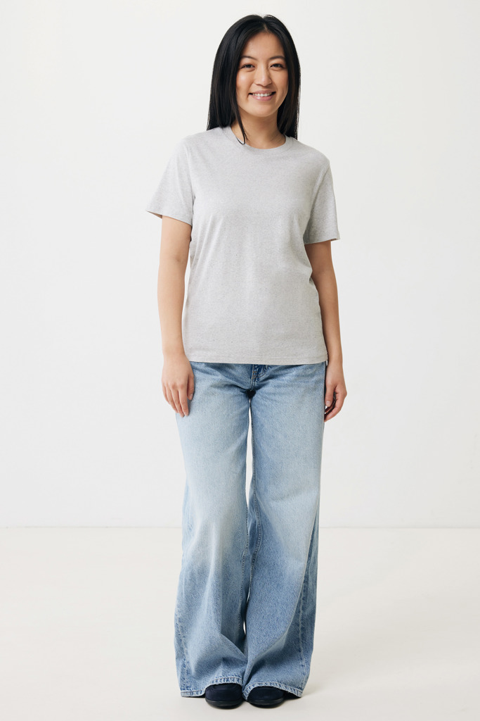 Brett t-shirt i återvunnen bomull, light heather grey