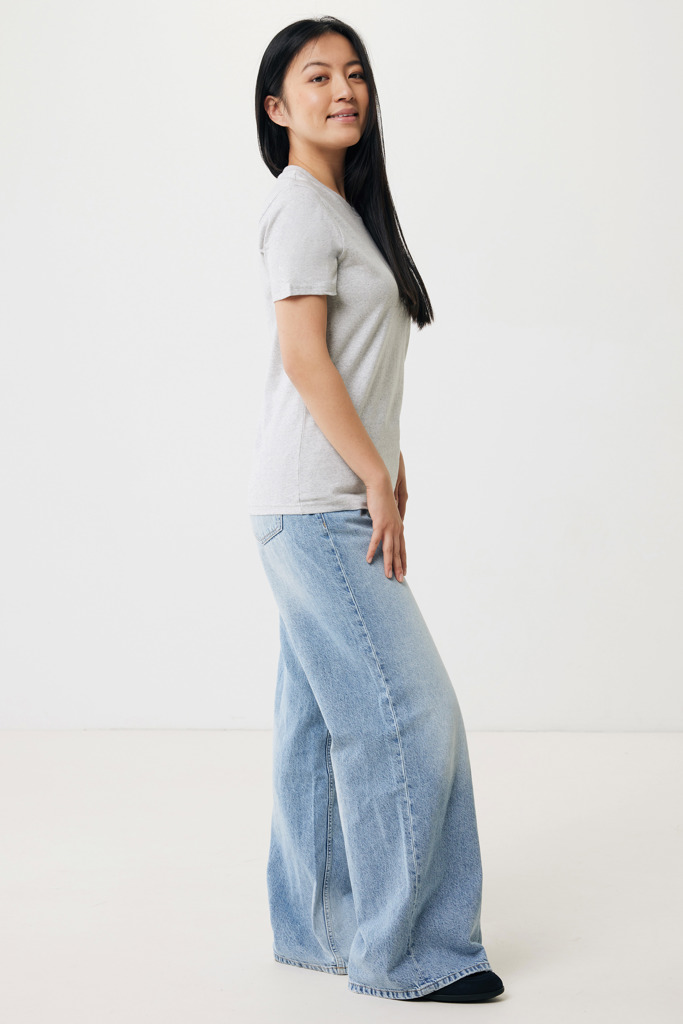 Brett t-shirt i återvunnen bomull, light heather grey