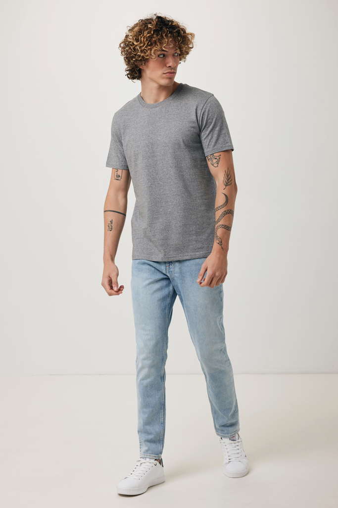 Brett recycled cotton t-shirt, light heather anthracite