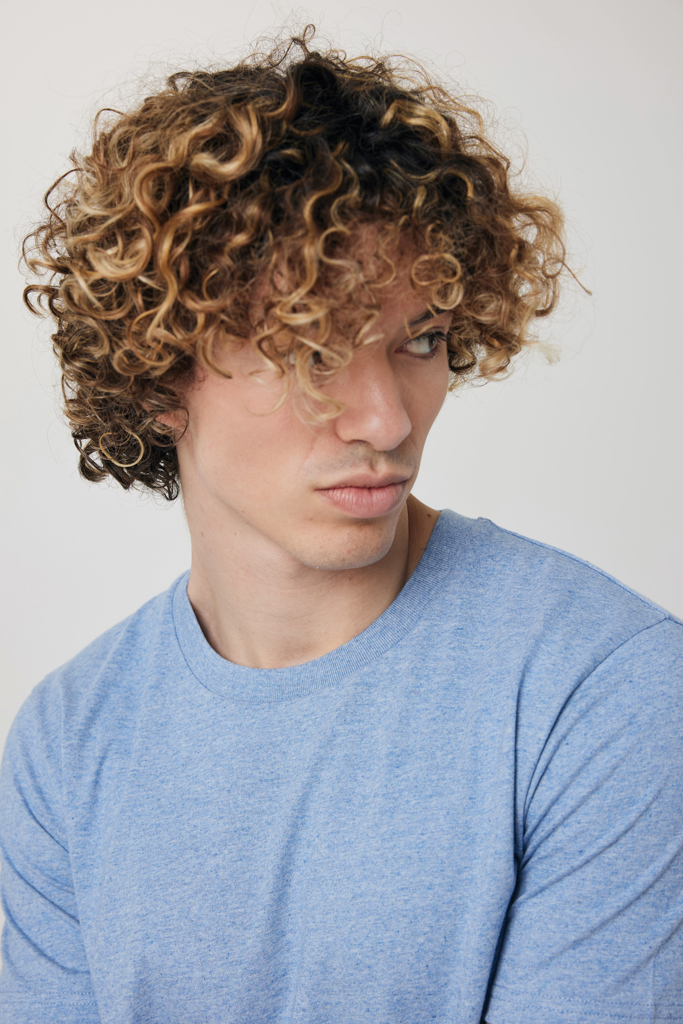 Brett recycled cotton t-shirt, light heather blue