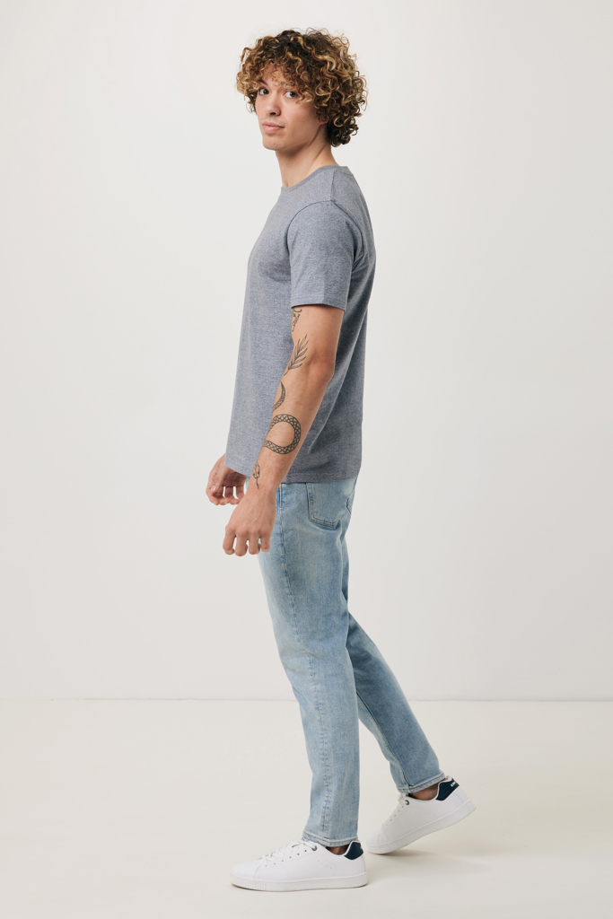 Brett recycled cotton t-shirt, light heather navy