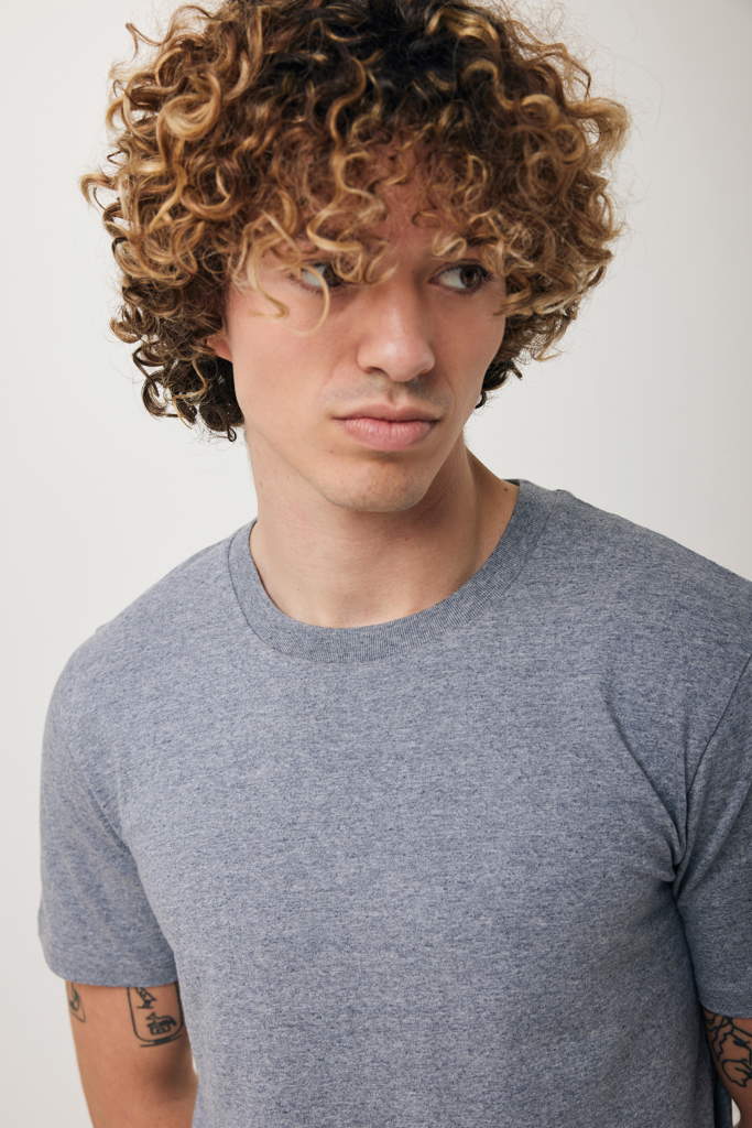 Brett recycled cotton t-shirt, light heather navy