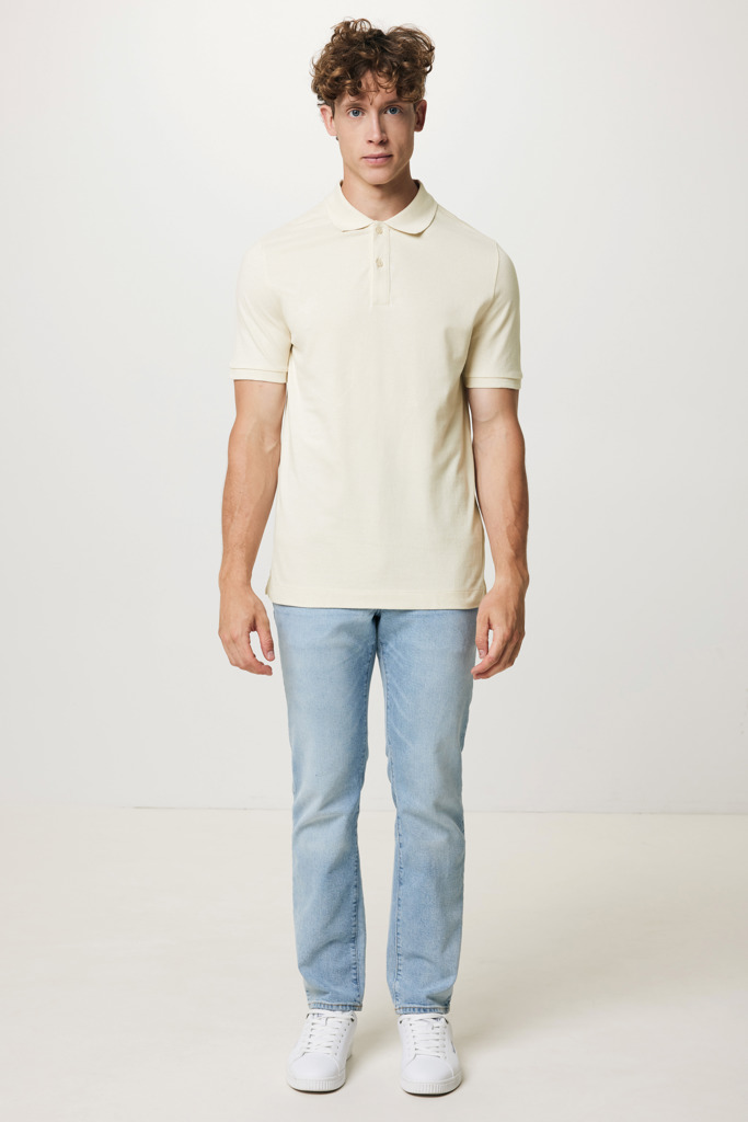 Yosemite recycled cotton pique polo, off white
