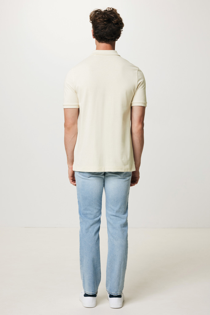 Yosemite recycled cotton pique polo, off white