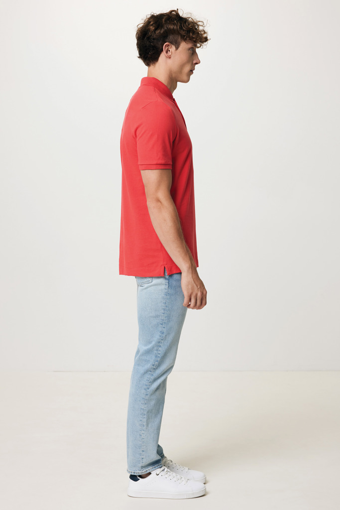 Yosemite Polo Pique Unisex Algodón Reciclado, luscious red