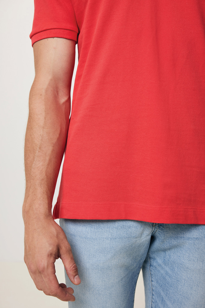 Yosemite Polo Pique Unisex Algodón Reciclado, luscious red