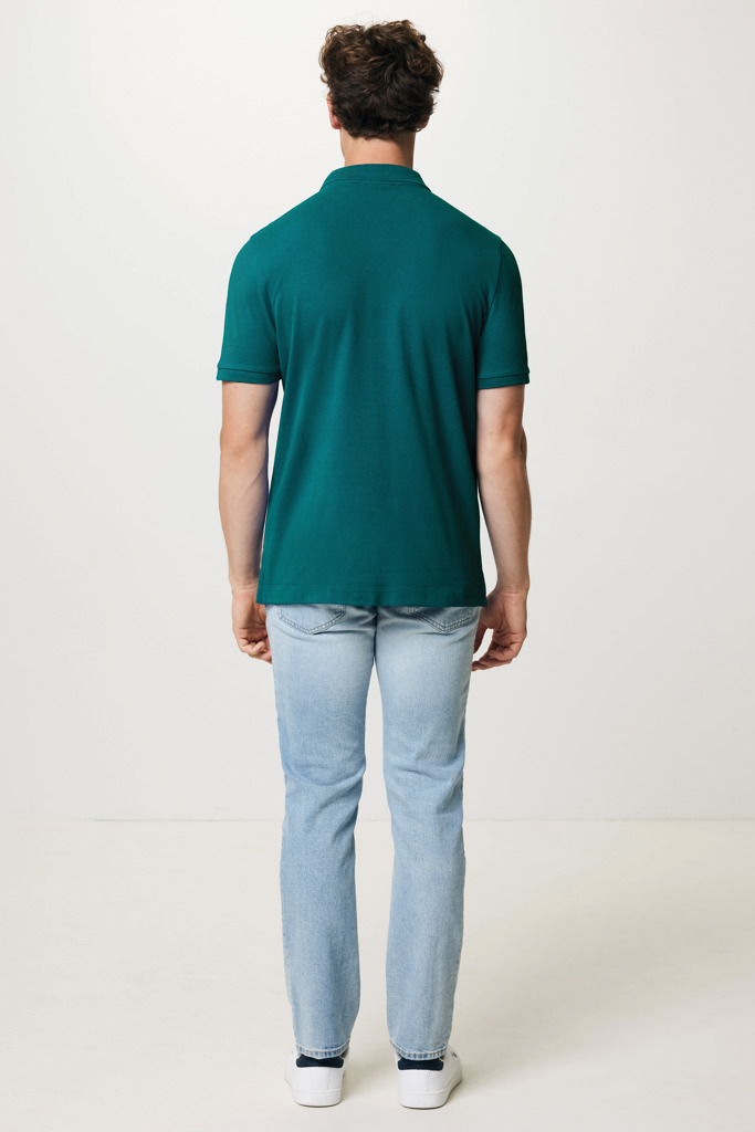 Polo Yosemite in cotone piquet riciclato, verdigris