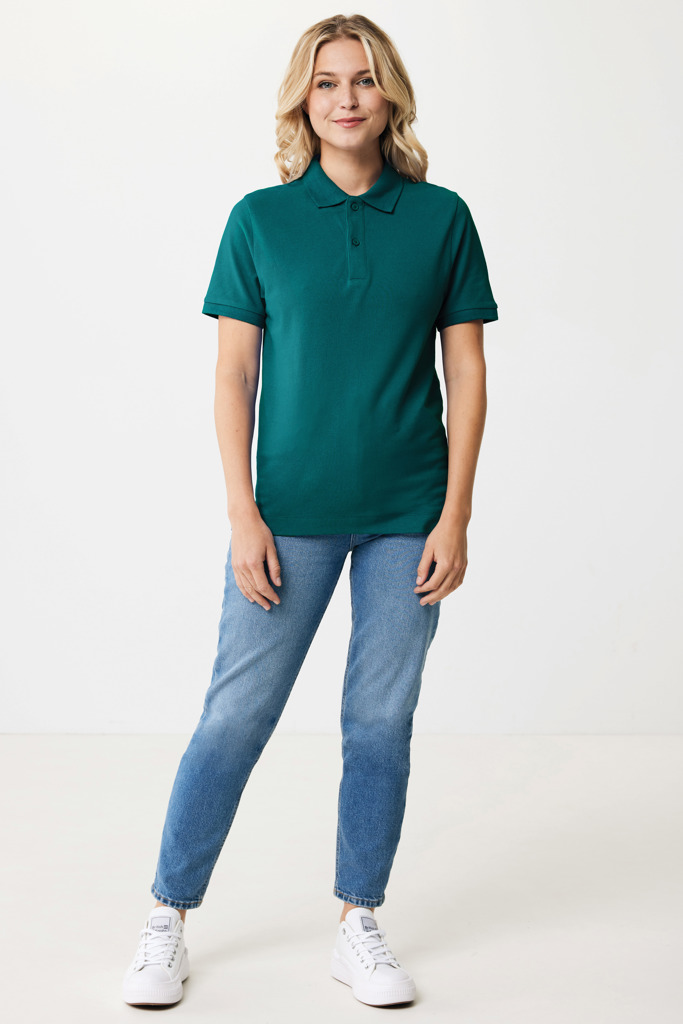 Polo Yosemite in cotone piquet riciclato, verdigris