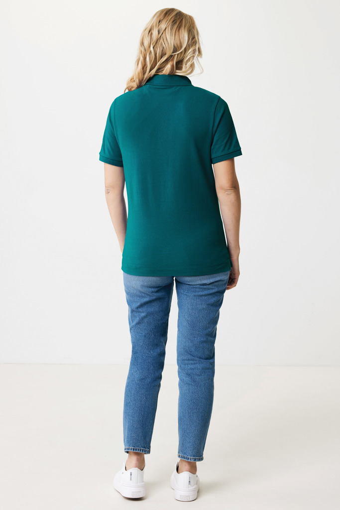 Polo Yosemite in cotone piquet riciclato, verdigris