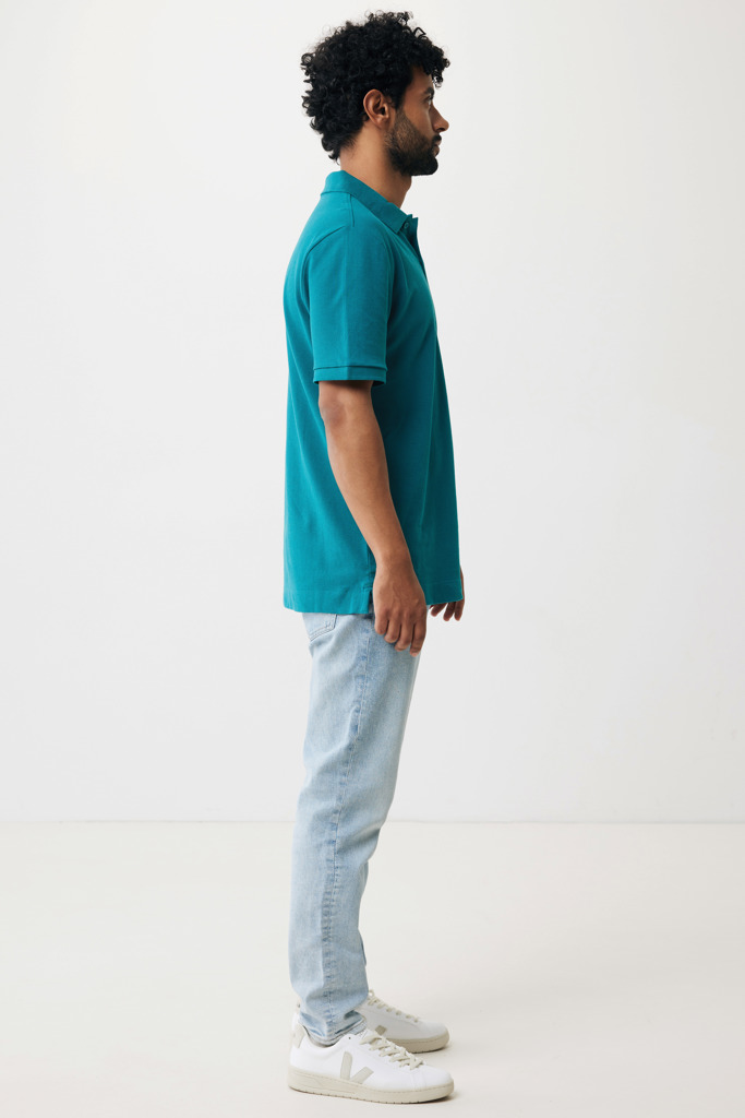 Polo Yosemite in cotone piquet riciclato, verdigris