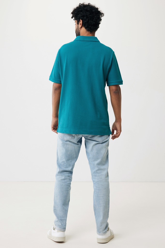 Polo Yosemite in cotone piquet riciclato, verdigris