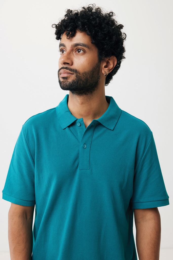 Polo Yosemite in cotone piquet riciclato, verdigris