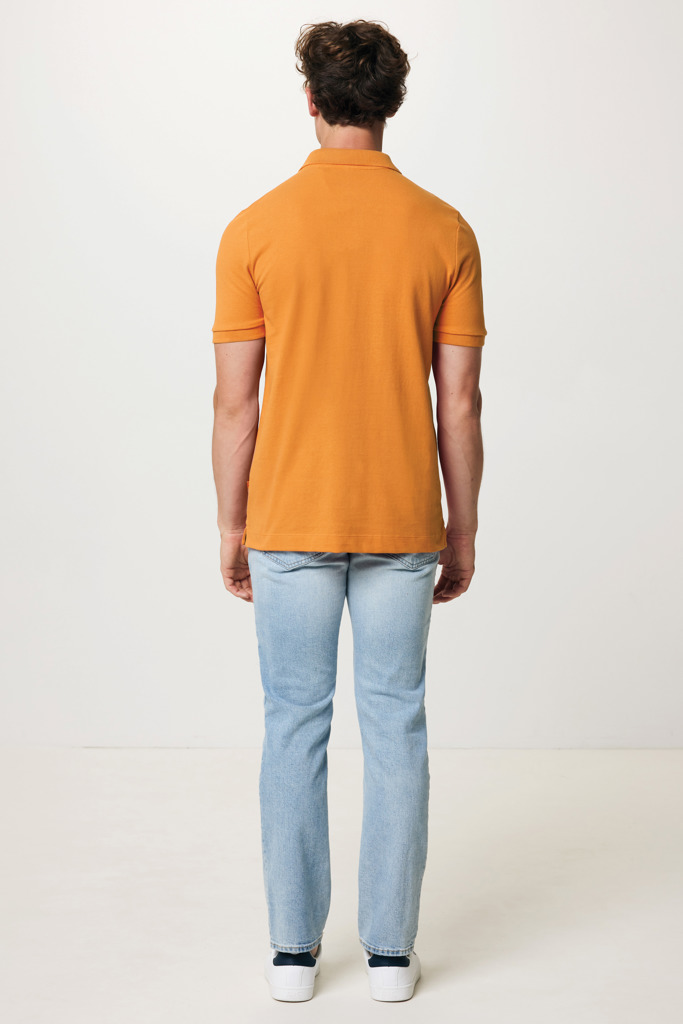 Polo Yosemite in cotone piquet riciclato, sundial orange