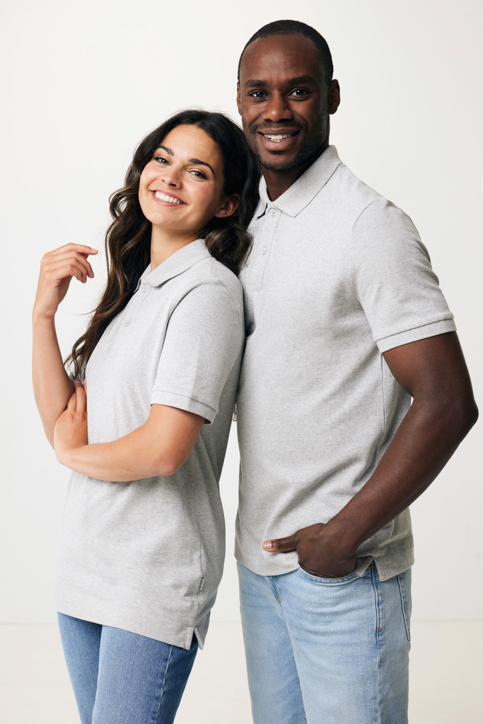 Yosemite Polo Pique Unisex Algodón Reciclado, heather grey
