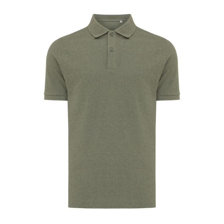 Polo Yosemite in cotone piquet riciclato, heather green
