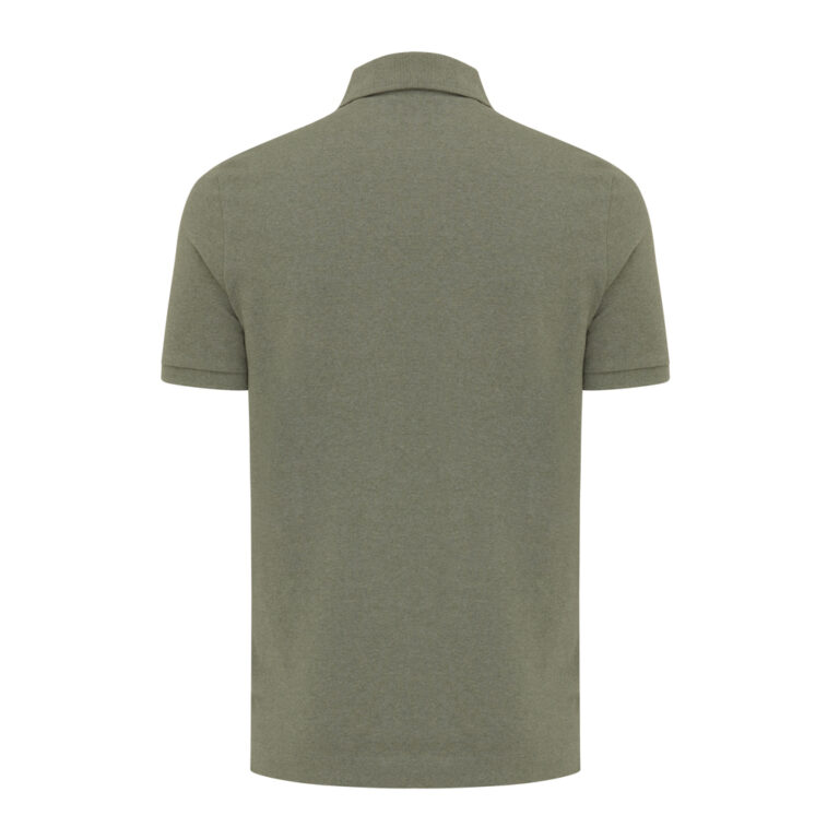 Polo Yosemite in cotone piquet riciclato, heather green