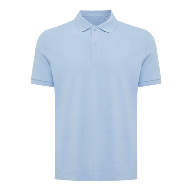 Yosemite recycled cotton pique polo, sky blue