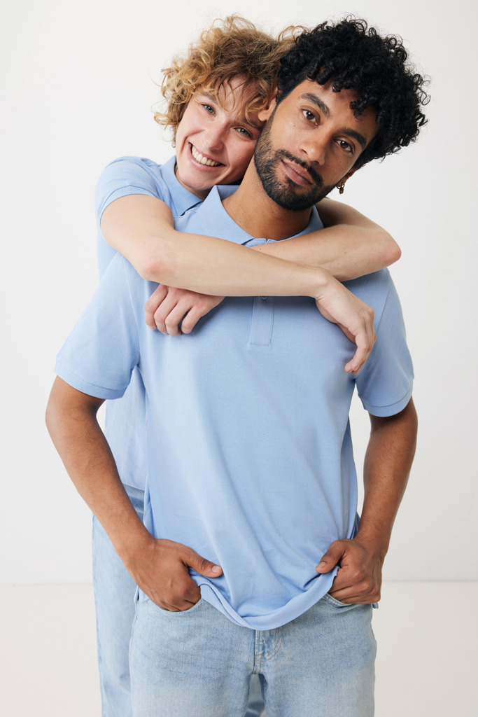 Yosemite recycled cotton pique polo, sky blue