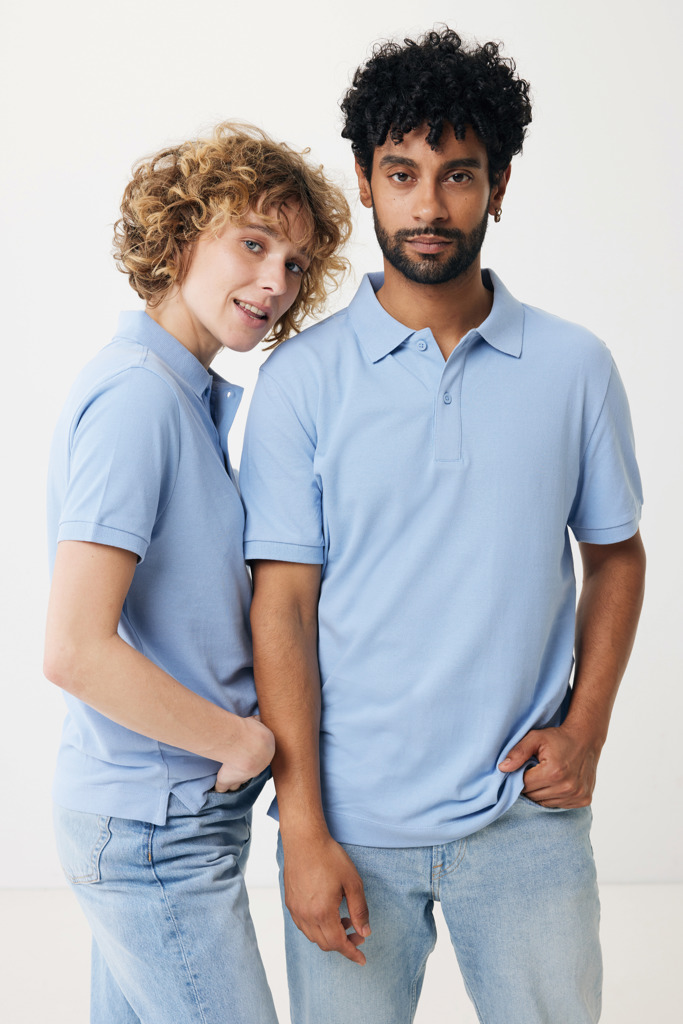 Yosemite recycled cotton pique polo, sky blue