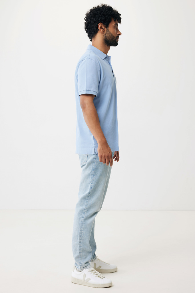 Yosemite recycled cotton pique polo, sky blue