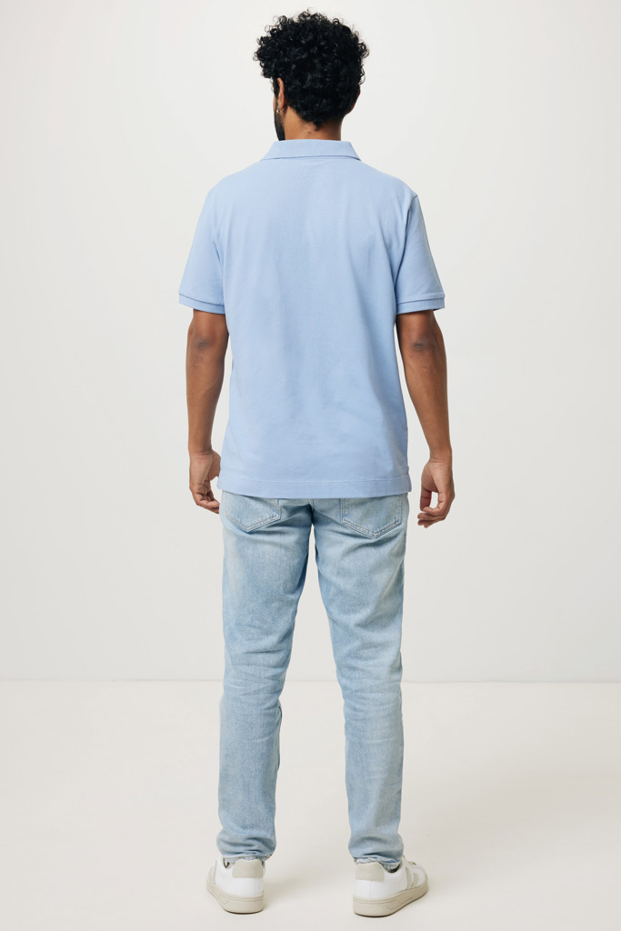 Yosemite recycled cotton pique polo, sky blue