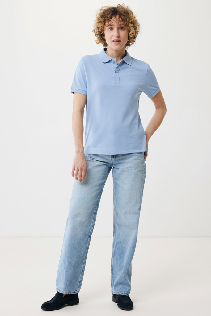 Yosemite recycled cotton pique polo, sky blue