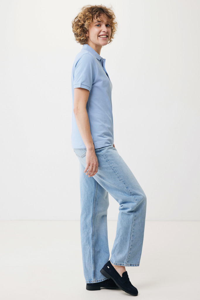 Yosemite recycled cotton pique polo, sky blue