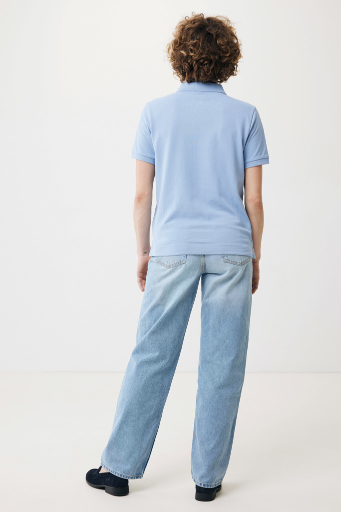 Yosemite recycled cotton pique polo, sky blue