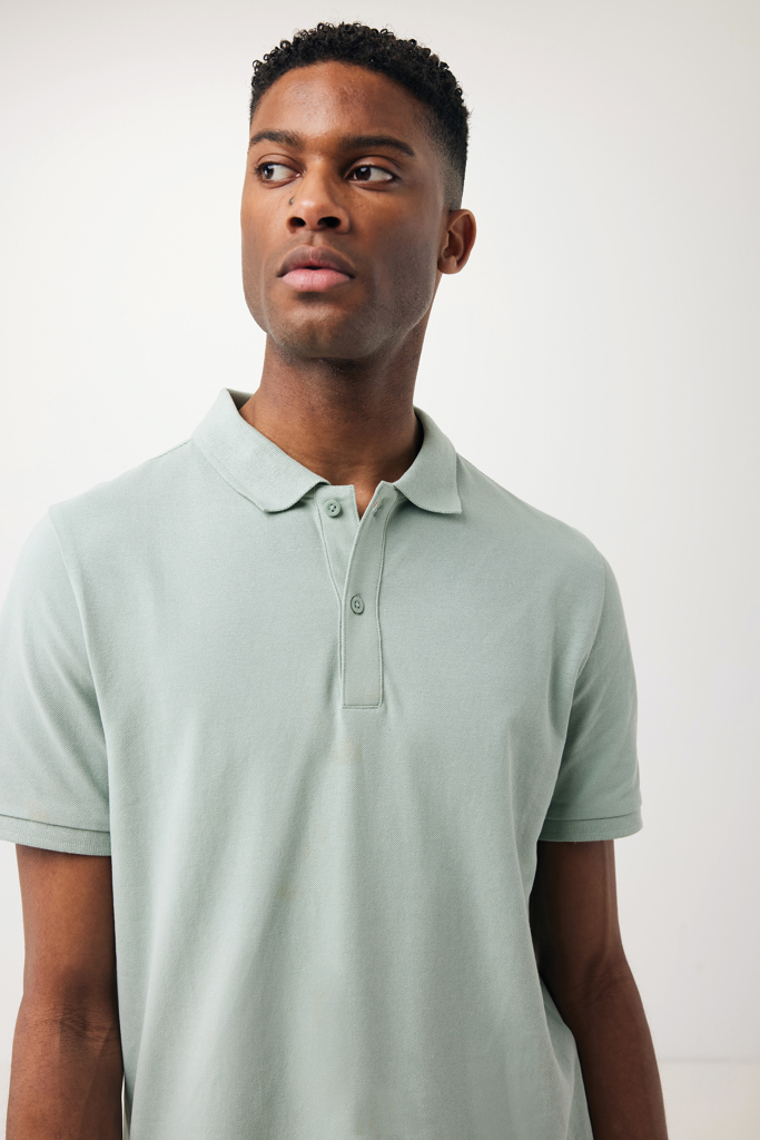 Polo en coton piqué et recyclé Yosemite, Iceberg green