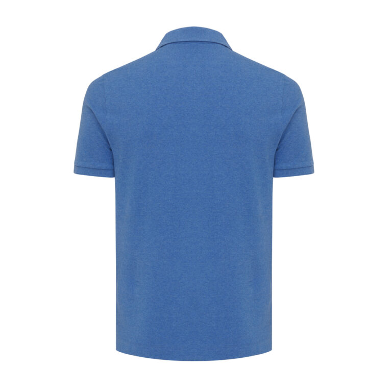Yosemite recycled cotton pique polo, heather blue