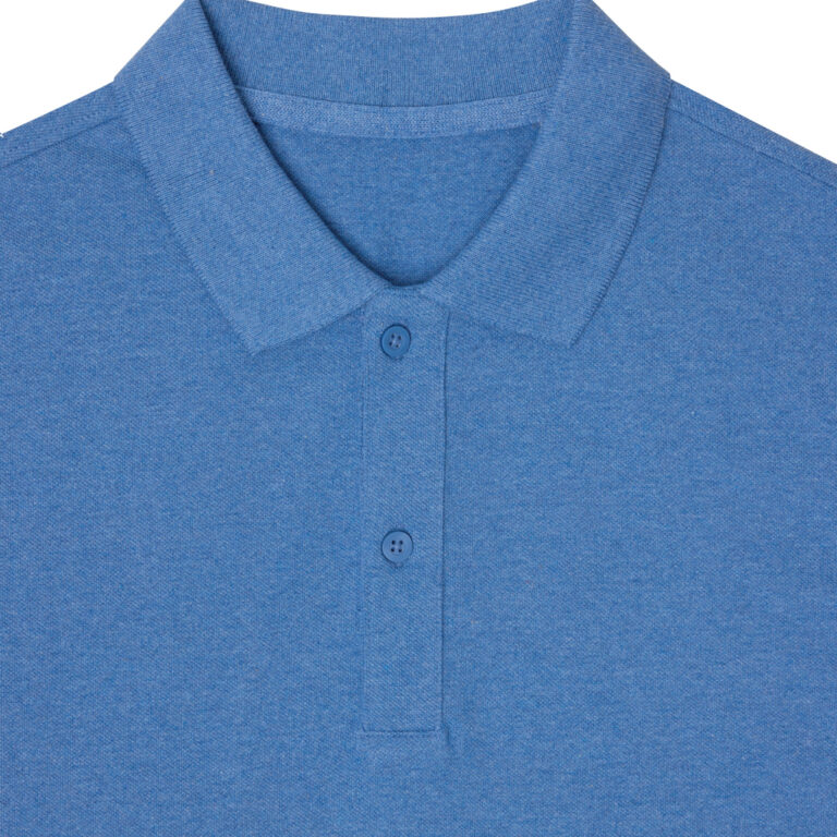 Yosemite recycled cotton pique polo, heather blue