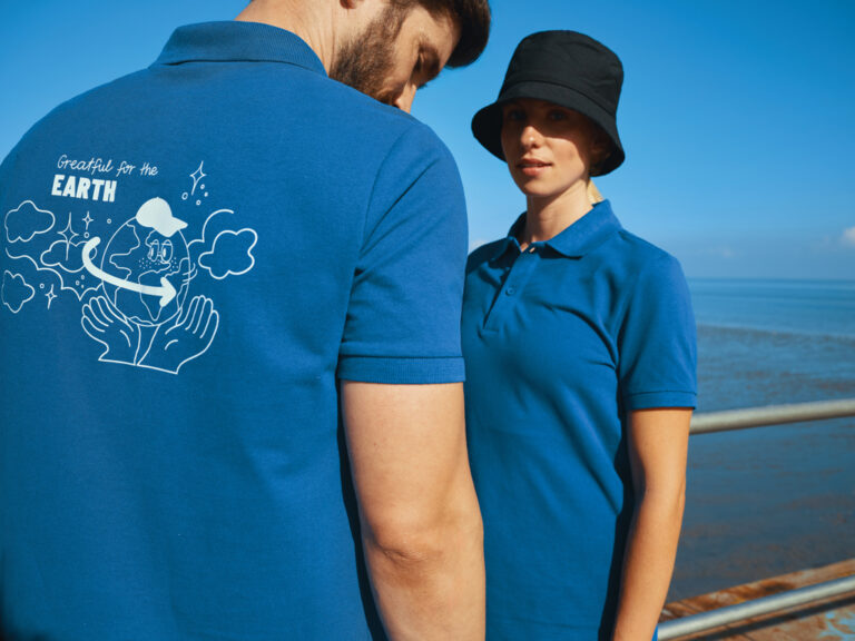 Yosemite Piqué-Poloshirt aus recycelter Baumwolle, Königsbla