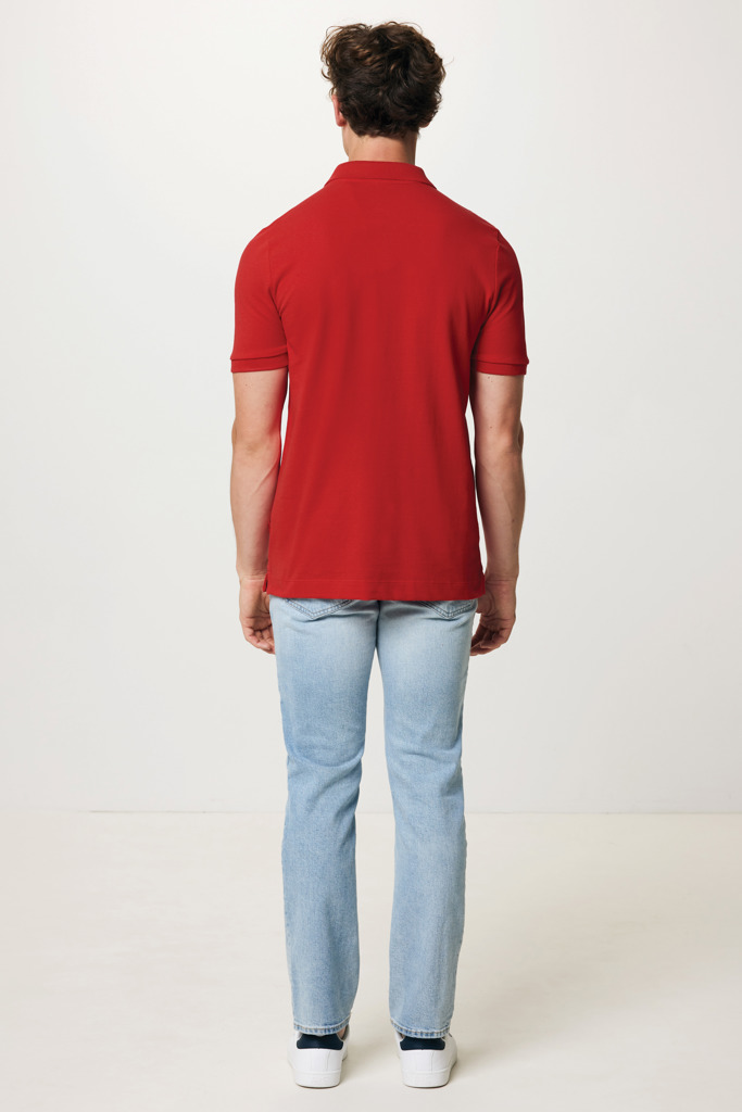 Polo Yosemite in cotone piquet riciclato, rosso ciliegio