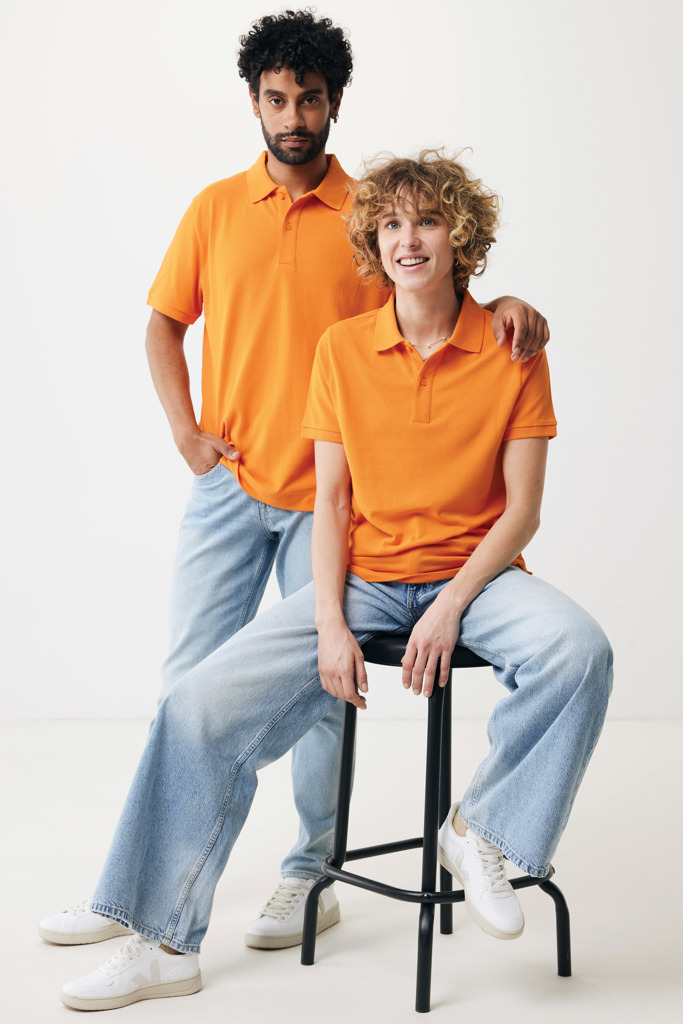 Yosemite recycled cotton pique polo, orange