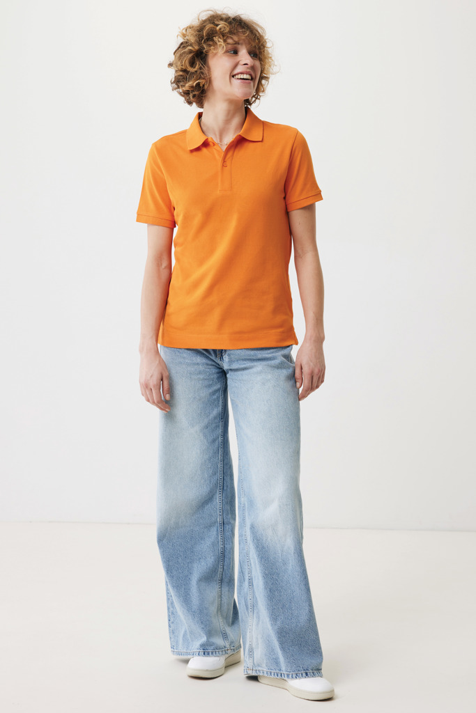 Yosemite recycled cotton pique polo, orange
