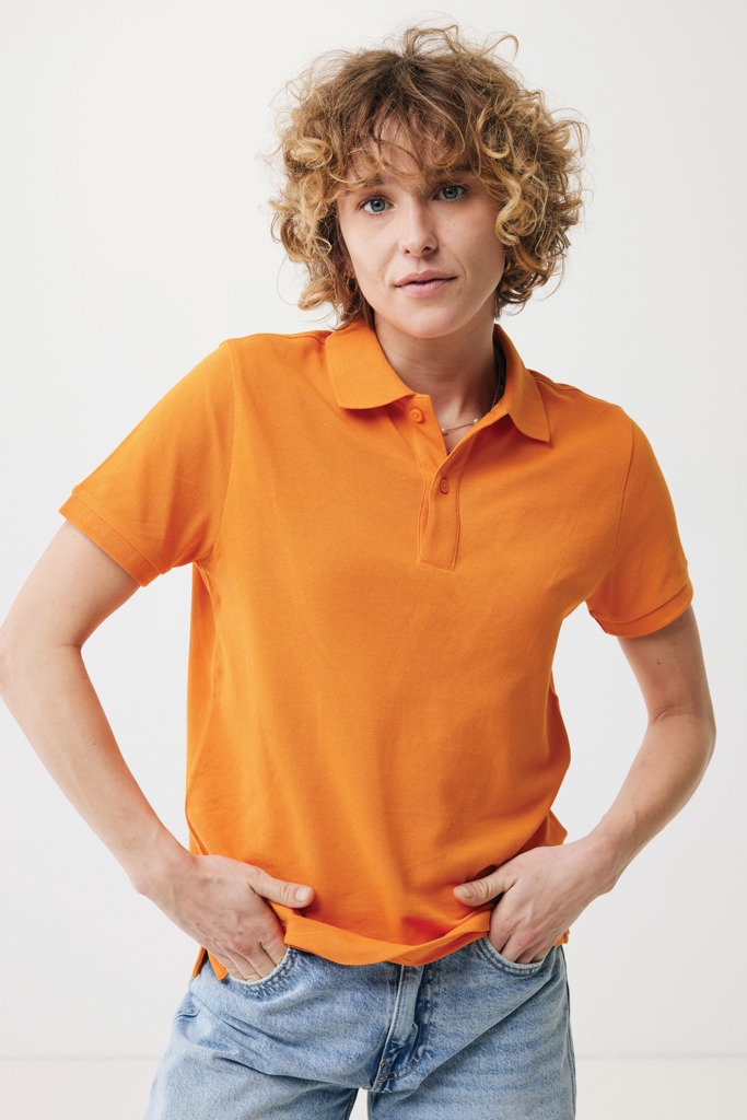 Yosemite recycled cotton pique polo, orange