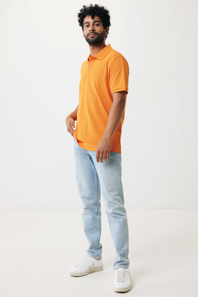 Yosemite recycled cotton pique polo, orange