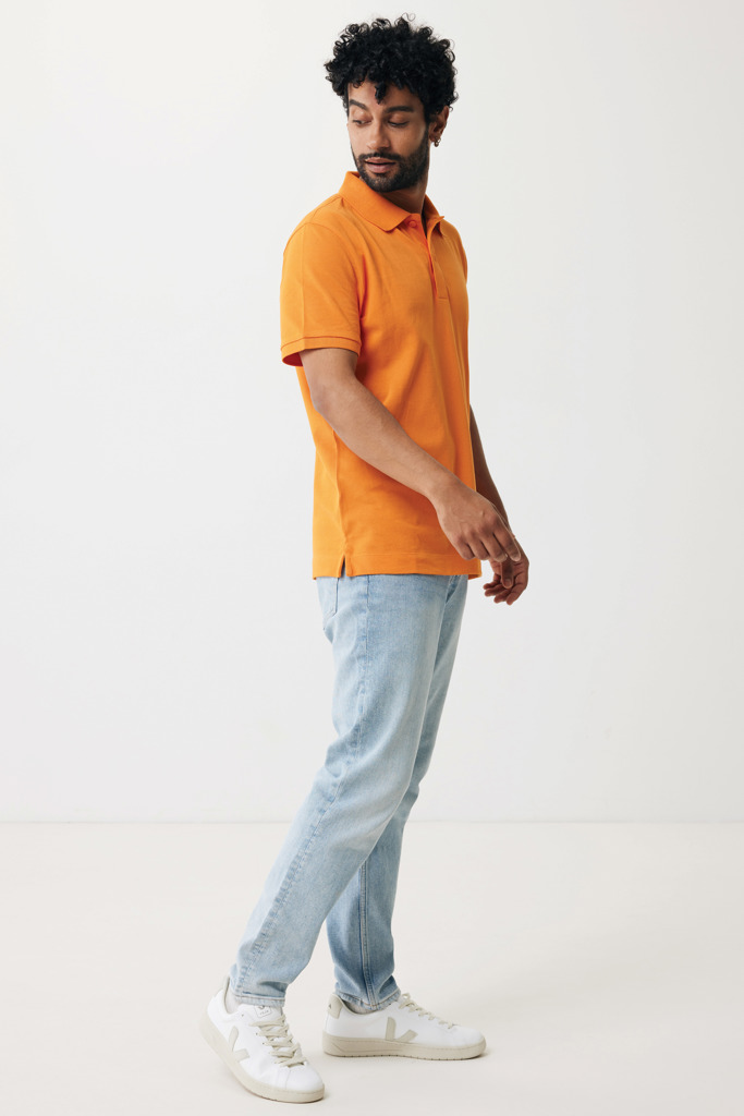 Yosemite recycled cotton pique polo, orange