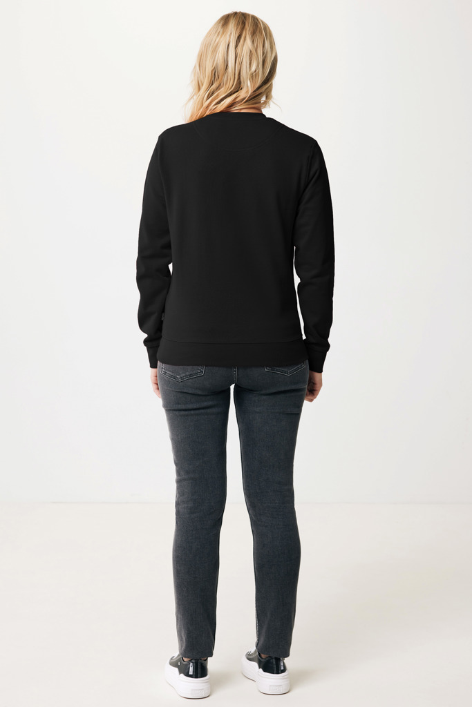 Zion Rundhals-Sweater aus recycelter Baumwolle, schwarz