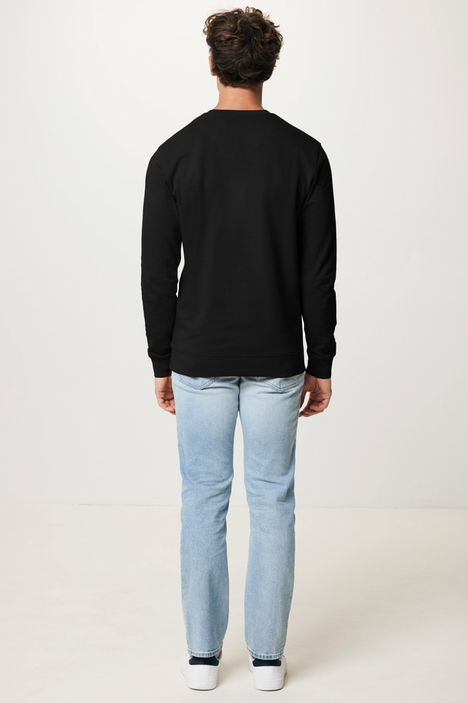 Zion Rundhals-Sweater aus recycelter Baumwolle, schwarz