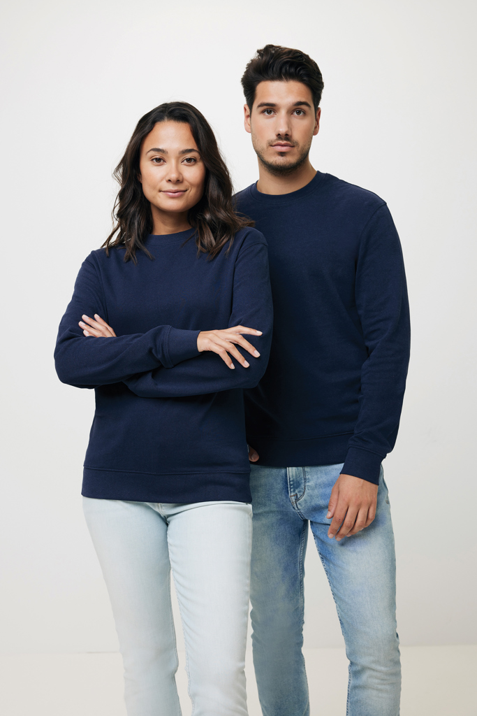 Zion Rundhals-Sweater aus recycelter Baumwolle, navy blau