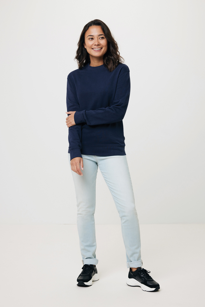 Zion Rundhals-Sweater aus recycelter Baumwolle, navy blau