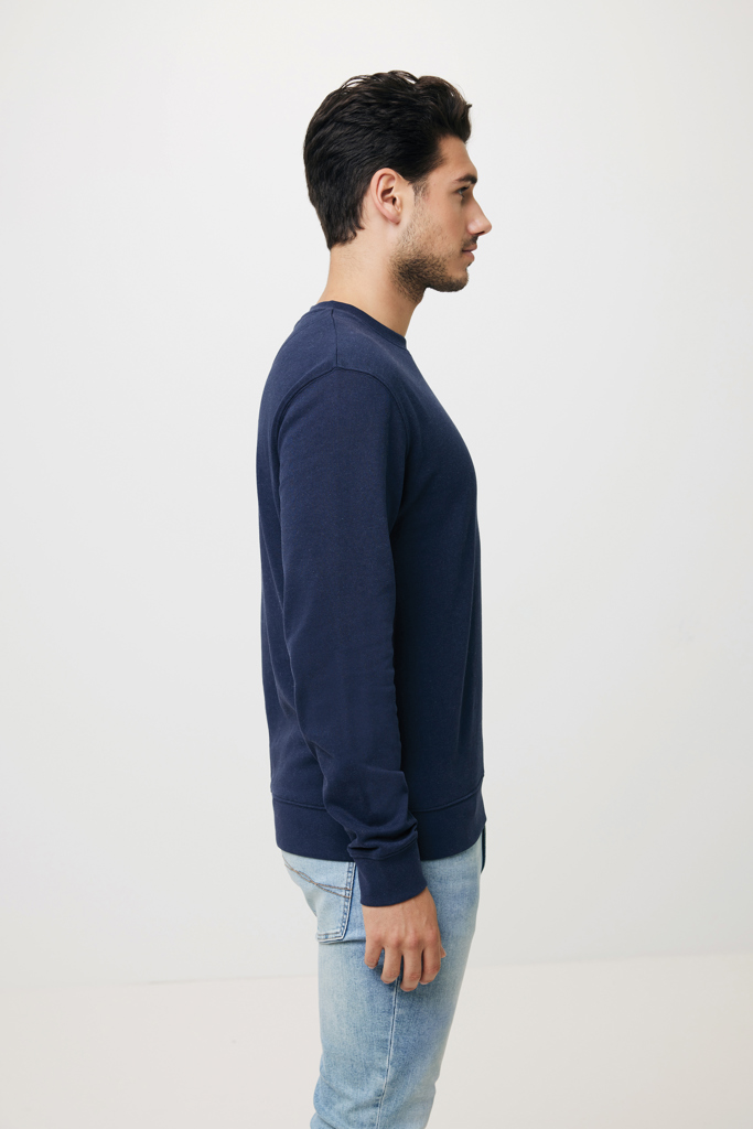 Zion Rundhals-Sweater aus recycelter Baumwolle, navy blau