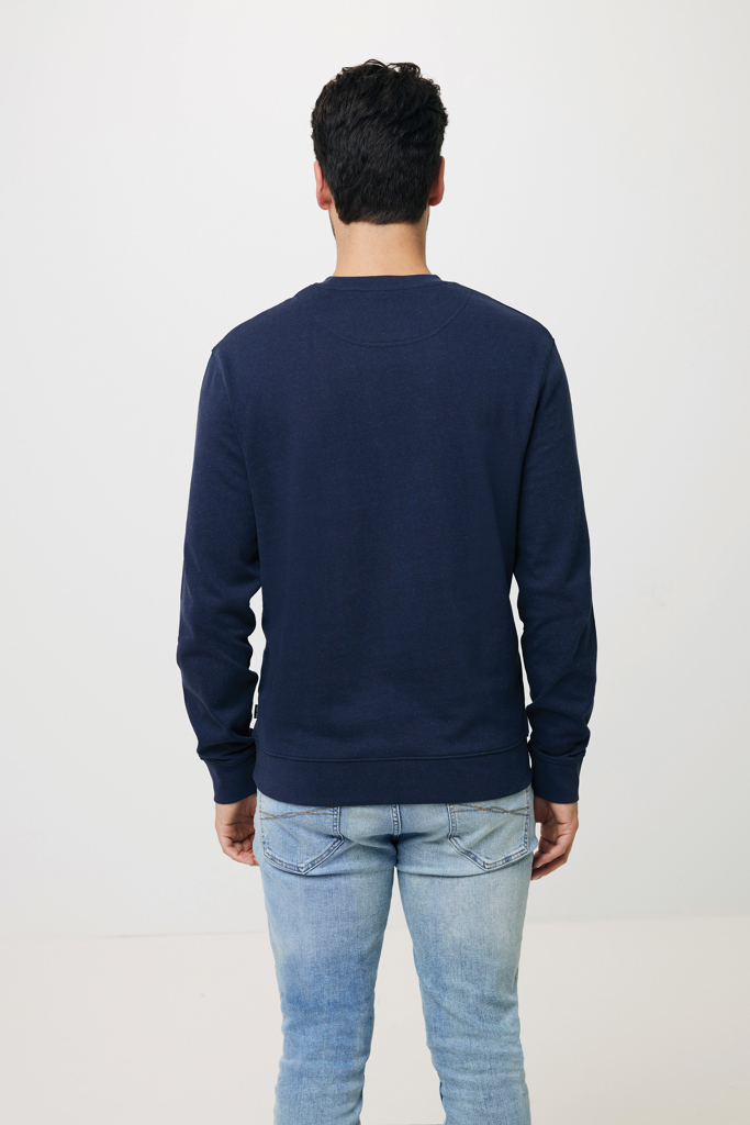 Zion Rundhals-Sweater aus recycelter Baumwolle, navy blau
