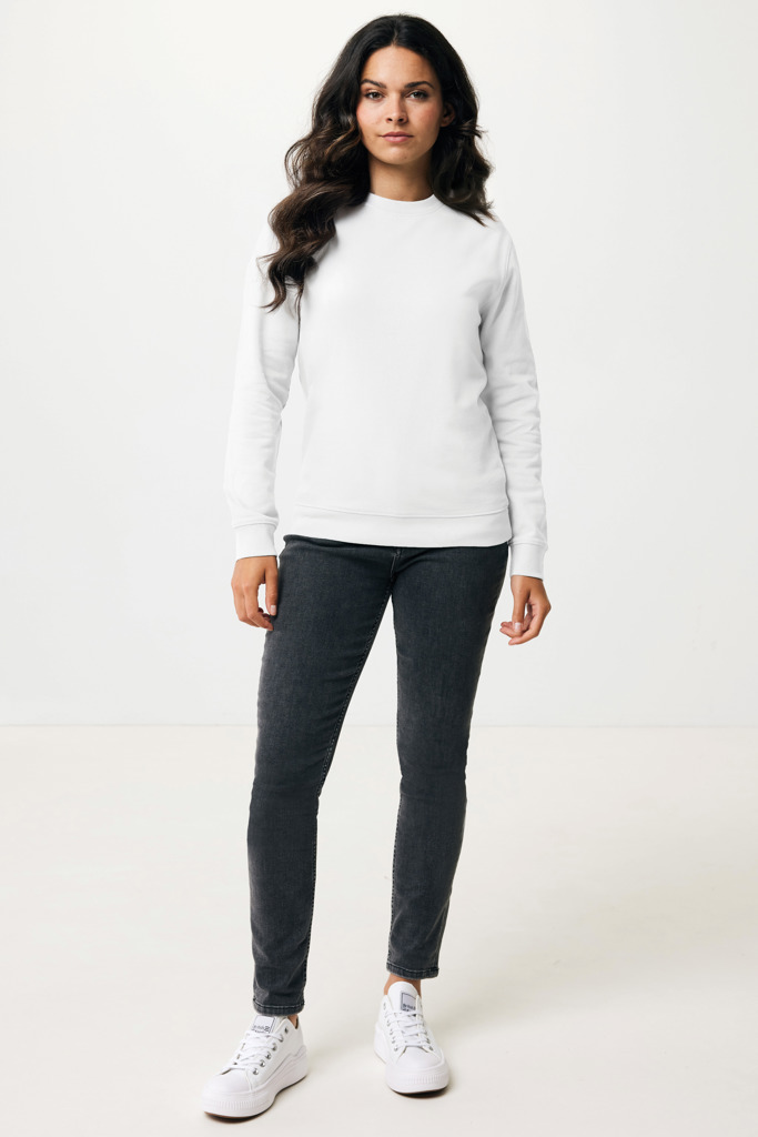 Zion sweatshirt i återvunnen bomull, recycled white