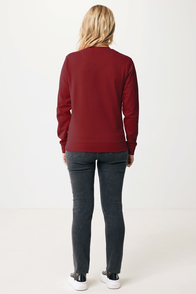 Felpa girocollo Zion in cotone riciclato, rosso bordeaux